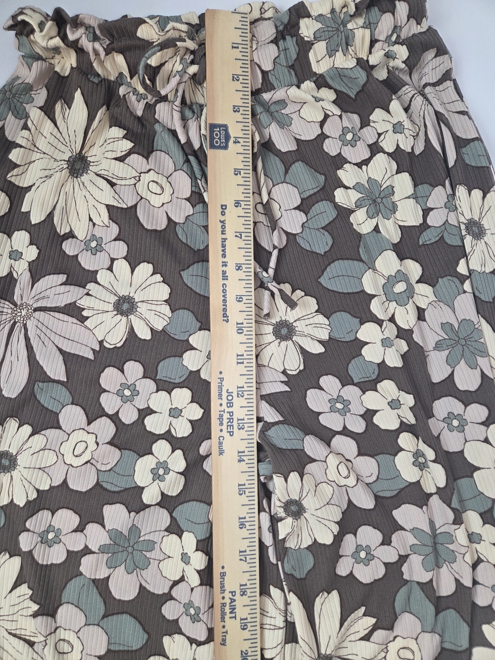 Three Bird Nest Brown Floral Wide-Leg Drawstring Pants - Picture 8 of 12